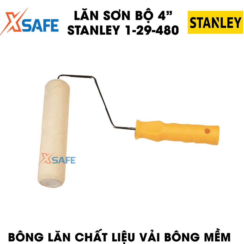 Lăn sơn STANLEY 1-29-480 4 inch Con lăn sơn nước thiết kế linh hoạt, chất liệu vải bông mềm thấm hút sơn tốt, lăn mịn