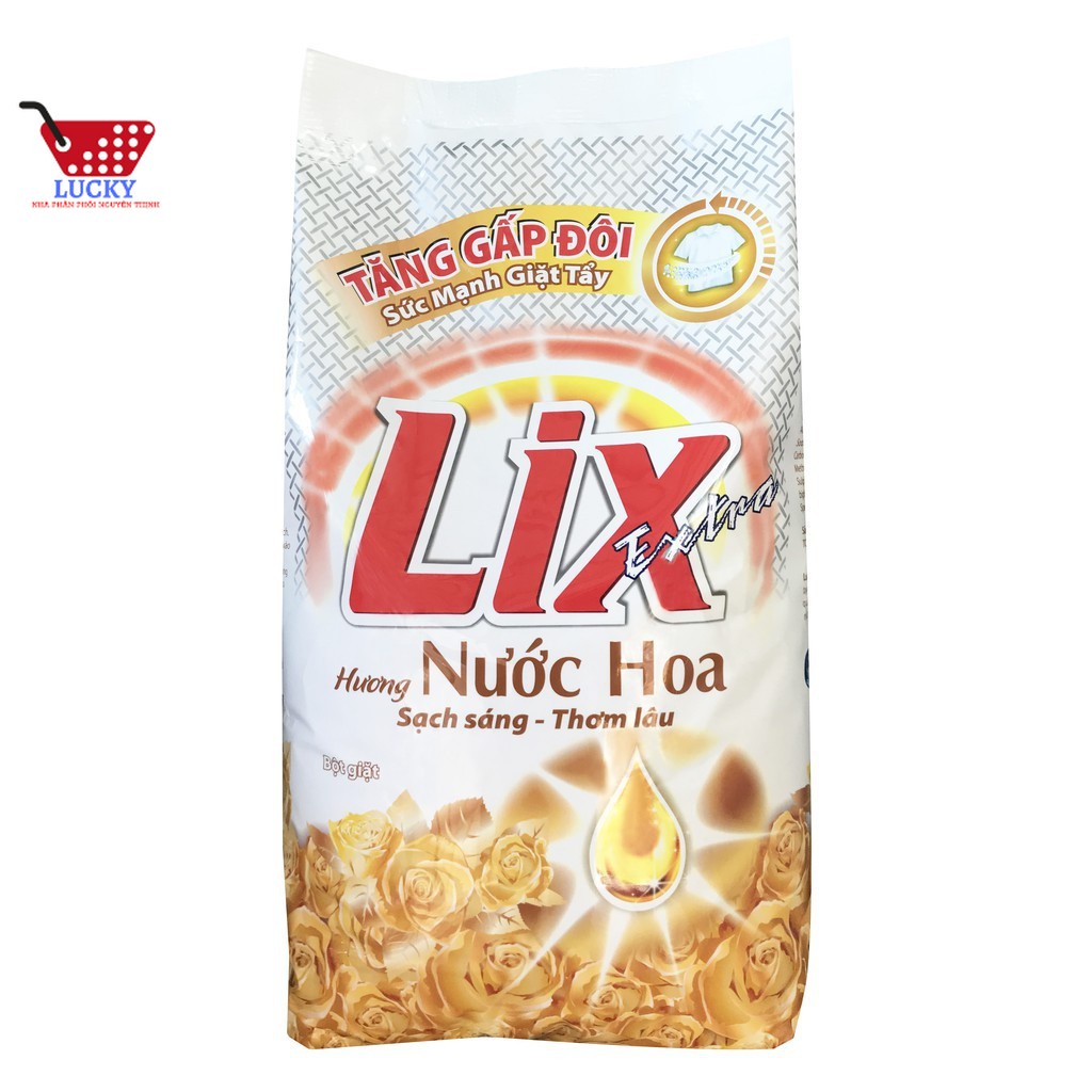 Bột giặt Lix Extra Hương Nước Hoa +Tặng nước xả vải Comfort 580ml Thái lan
