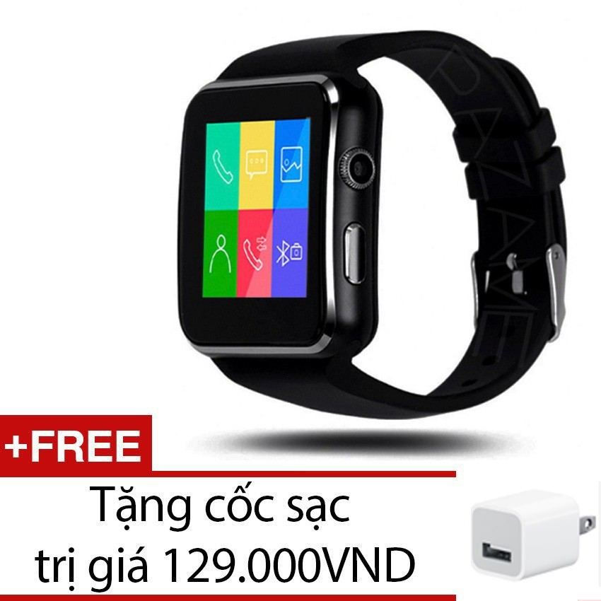 [b1] Đồng Hồ Thông Minh Smart Watch X6 Màn Hình Cong cao cấp tặng cóc sạc .