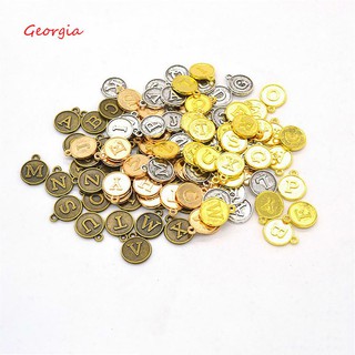 Set 26 phụ kiện mặt dây chuyền/vòng tay hình tròn khắc chữ cái A-Z