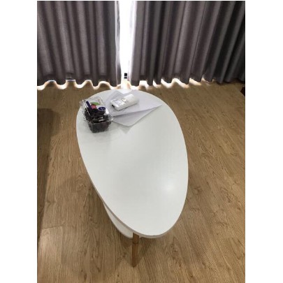 Bàn Trà Bắc Âu Hình Trứng 2 Tầng Mặt Bàn GP56