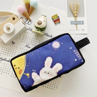 [Hình chụp thật] Bóp Viết Vải Canvas Thỏ Trắng