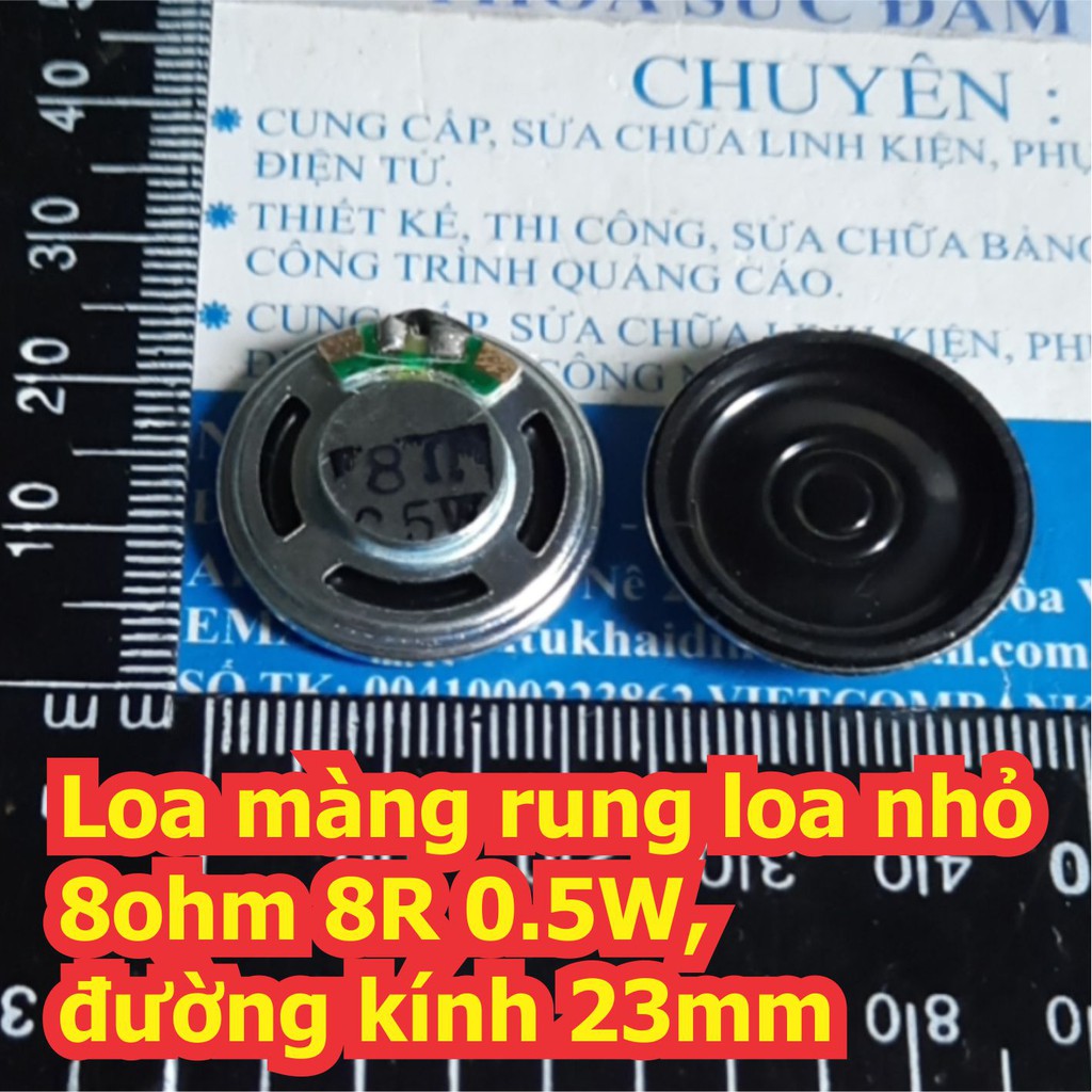 5 cái Loa màng rung loa mini nhỏ 8ohm 8R 0.5W, đường kính 23mm kde7080