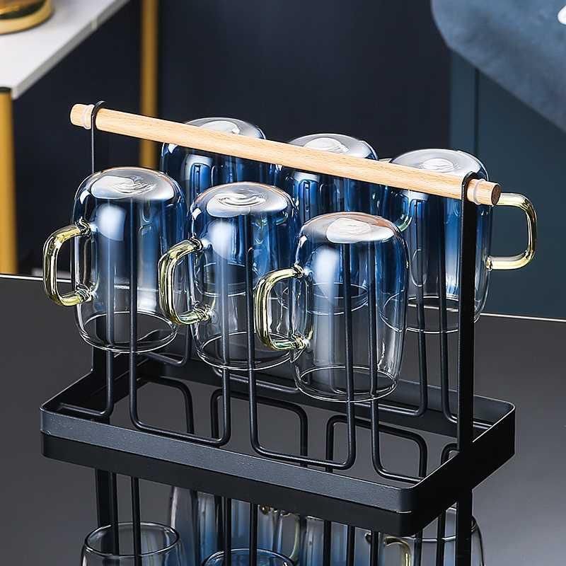 Bộ Bình Nước , Ấm Tách Trà Thủy Tinh mẫu Màu Trà Họa Tiết Châu Âu