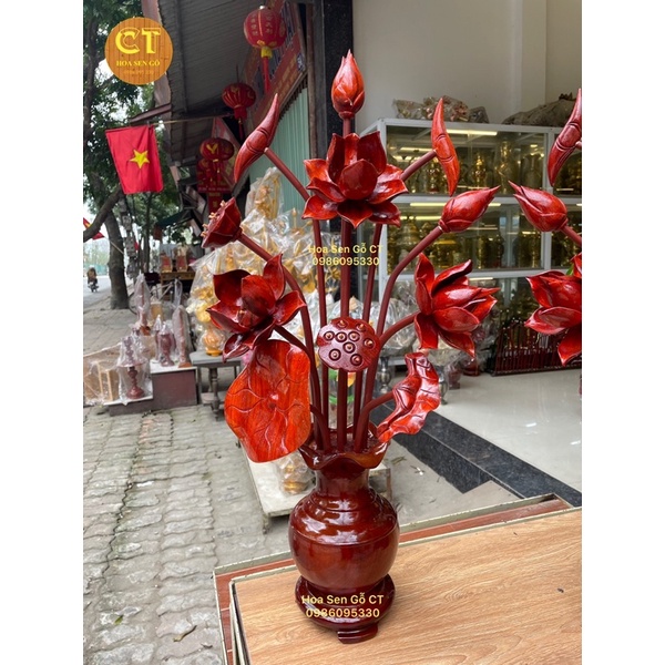 Hoa Sen Gỗ Hương size trung