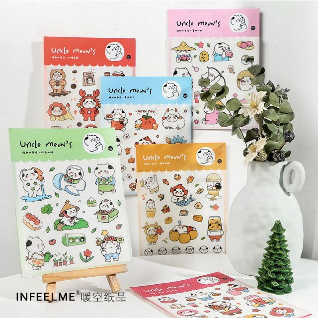 Tập hình dán sticker tiệm trà của bác mèo