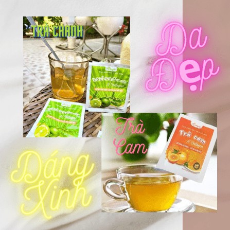 Trà Giảm Cân DEXTOC Chanh Cam N-Collagen Hộp 15-20 Gói - Thanh Lọc Cơ Thể, Hỗ Trợ Kiểm Soát Cân Nặng, Da Đẹp Dáng Xinh