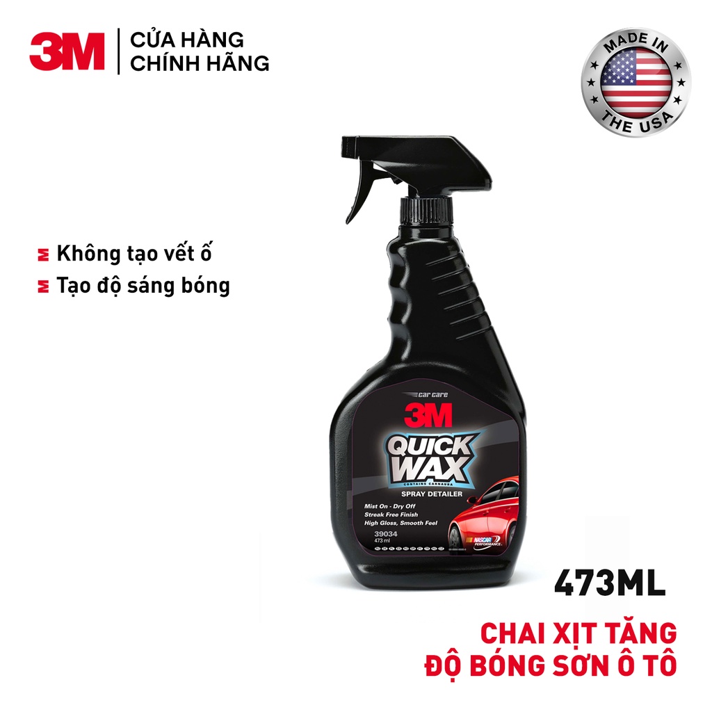 Chai xịt  bảo dưỡng, tăng độ bóng sơn nhanh 3M 39034 473ml - NK Mỹ - Tặng tinh dầu thơm xe