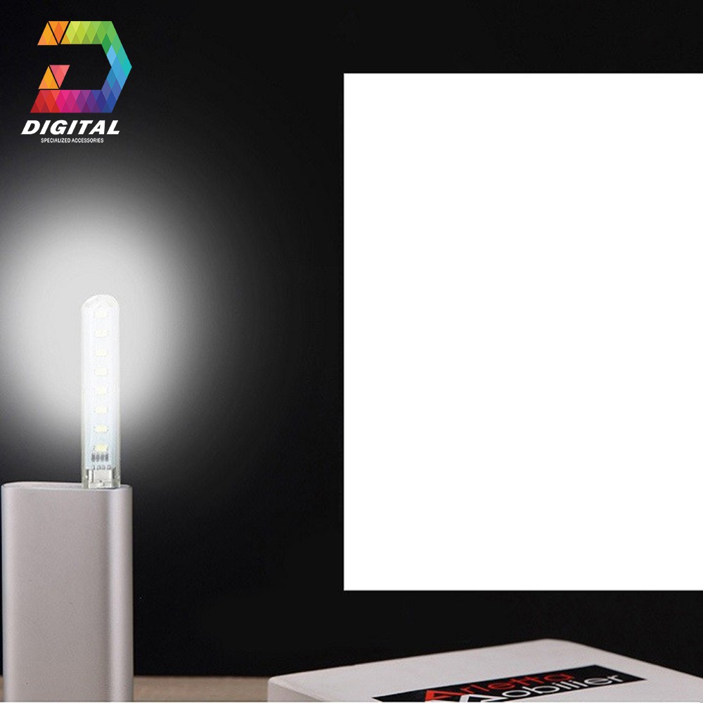 Combo 2 Đèn Led Mini 8 Bóng Siêu Sáng Cổng USB