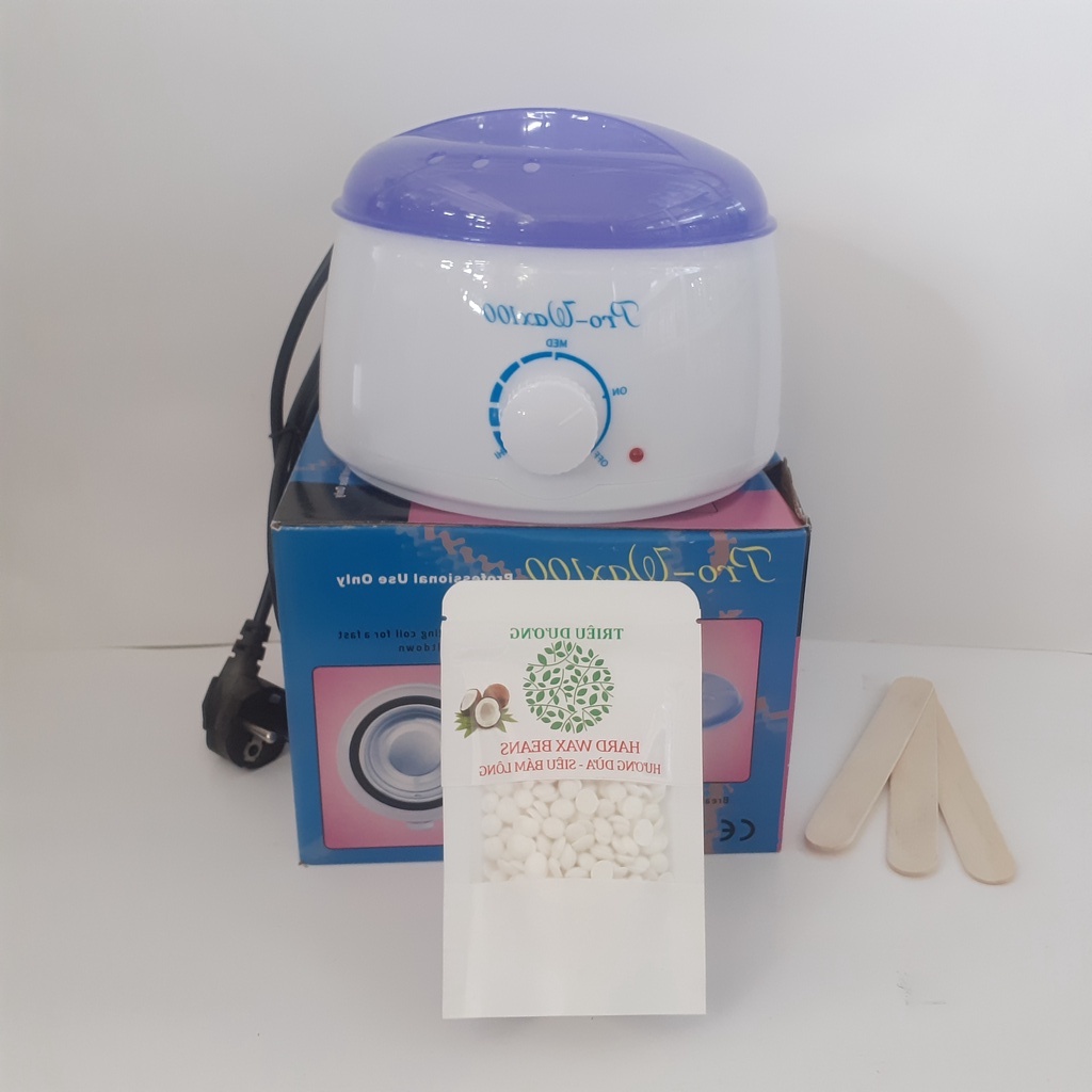 Combo nồi nấu sáp wax lông Prowax100 + Sáp wax lông cao cấp hương thơm 50g + 3 que lấy sáp - Bộ Tẩy Lông, KM đồ dũa móng