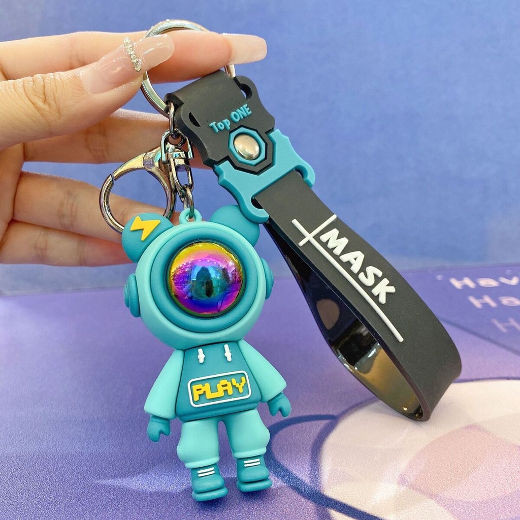 Móc khóa cute Kuu Studio ô tô anime màu đen xanh chết liệu cao su nhựa siêu bền - Móc Khoá Astro