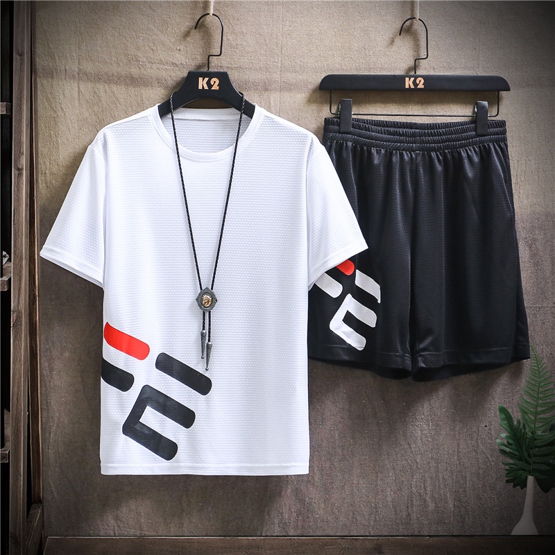 Bộ Thể Thao Nam FI.LLA quần áo tập gym vải thun lạnh thoáng mát co giãn năng động thời trang MSSBHP1