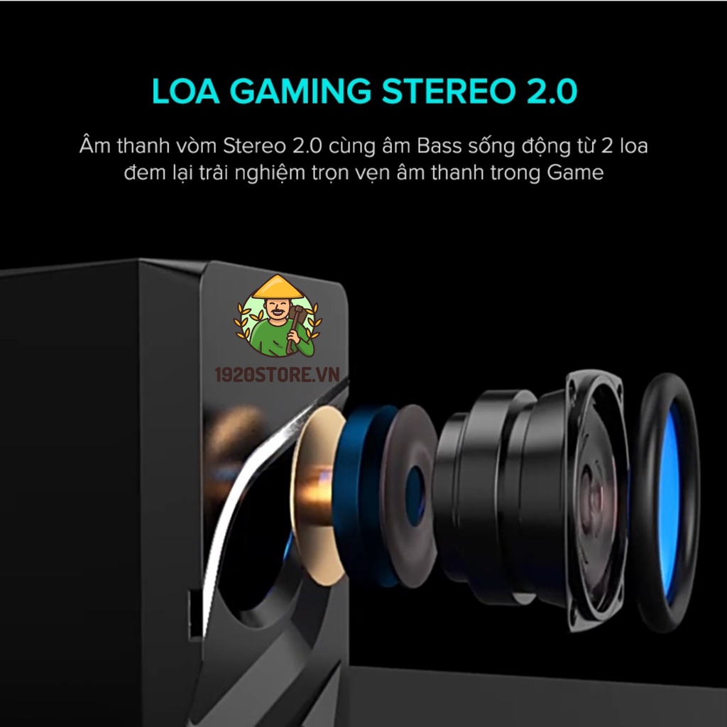Loa Gaming RGB HAVIT SK708, Âm Thanh Stereo 2.0, 7 Chế Độ LED RGB, Cống Suất 2x3W - Chính Hãng BH 12 Tháng