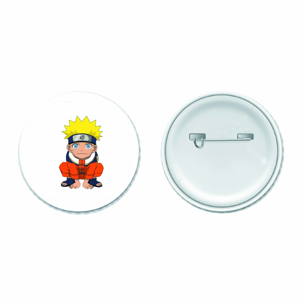 Huy hiệu cài áo in hình Naruto Đại Chiến Làng Lá anime chibi dễ thương tiện lợi