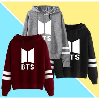 (THKpop) Áo hoodie BTS tay sọc ngang siêu ngầu kiểu mới 2021