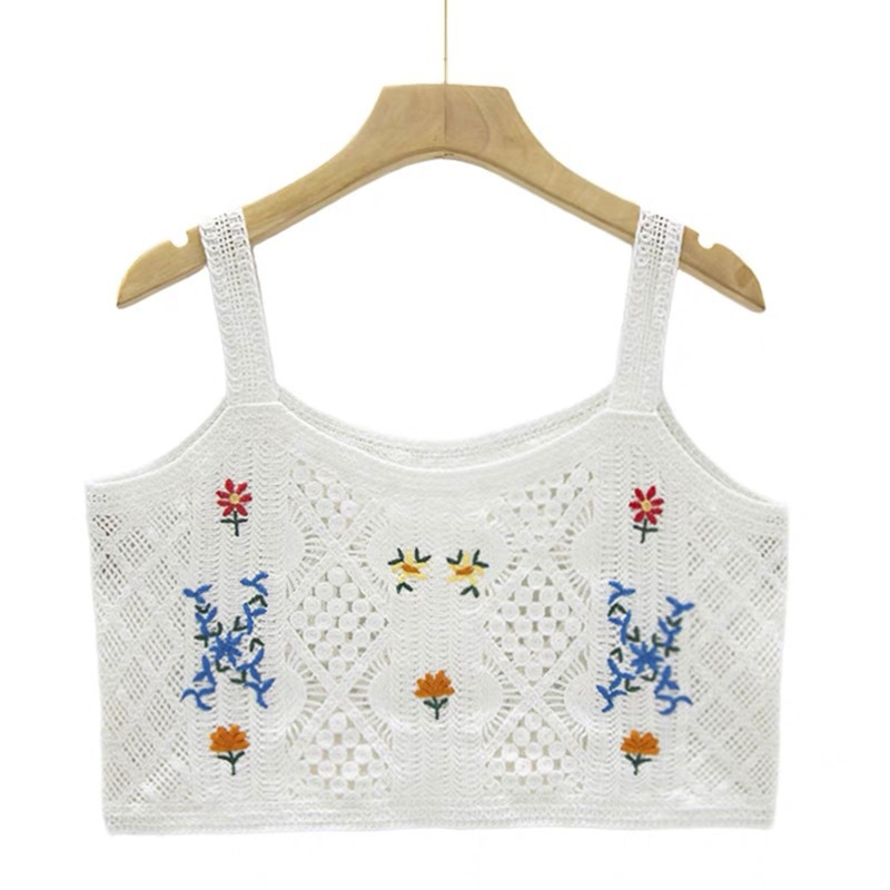 Áo Croptop Hai Dây Dệt Kim Thiết Kế Ngọt Ngào Quyến Rũ Cho Nữ