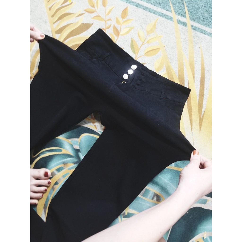 Quần jean nữ bó lưng cao 3 khuy tôn dáng QB190