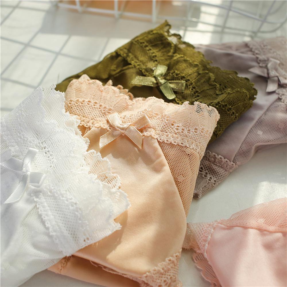 Quần Lót Lưới Không Đường May Thắt Nơ Họa Tiết Chấm Bi Gợi Cảm Cho Nữ