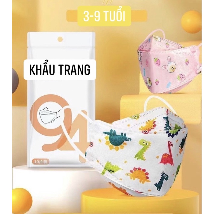 Set 50 cái khẩu trang bé trai bé gái từ 2 đến 8 tuổi hàng xuất Hàn 4 lớp hoạ tiết siêu dễ thương cho bé