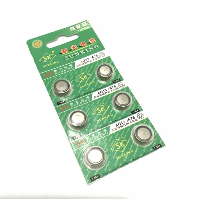 Pin cúc áo bỏ đèn pin loại tốt 6 viên