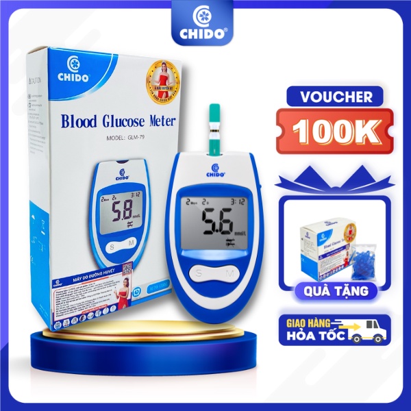 Máy đo đường huyết test thử tiểu đường Chido công nghệ Nhật Bản độ chính xác cao