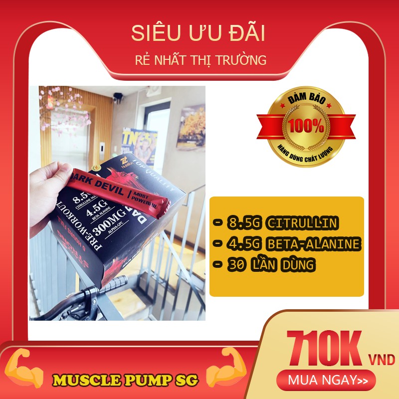 [GIÁ TỐT] DARK DEVIL Preworkout Tăng sức mạnh - 30s