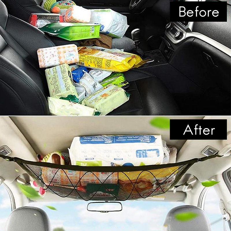 Túi Lưới Đựng Đồ Treo Trần Xe Hơi Màu Đen Tiện Lợi