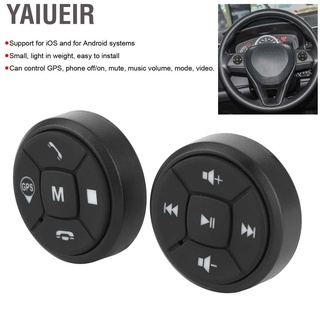 Yaiueir Steering Wheel Control Button Radio Volume GPS Wireless Bluetooth Controller Switch for iOS/Android