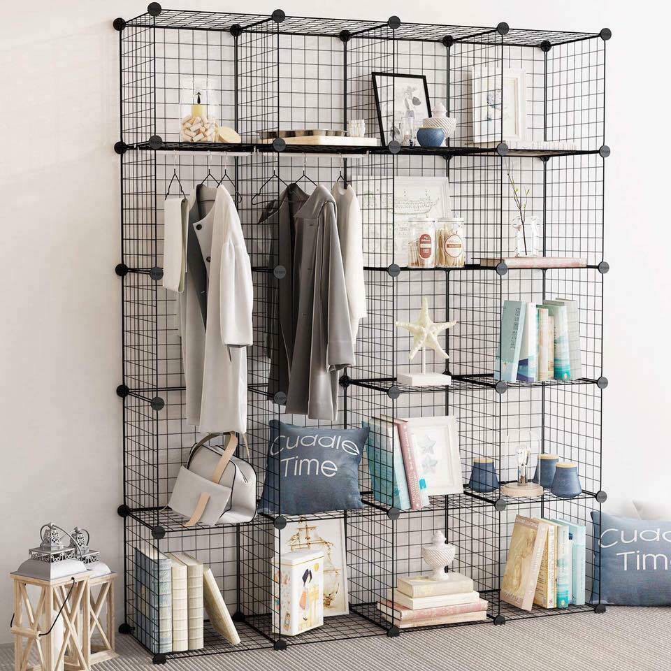 Tấm lưới sắt thép để lắp ghép (đen hoặc trắng)-Tặng chốt