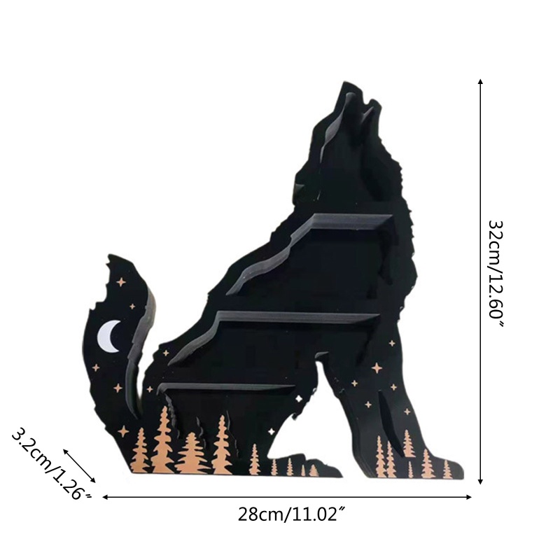 Giá Đỡ Pha Lê 4 Tầng Hình Sói Trang Trí Nội Thất
