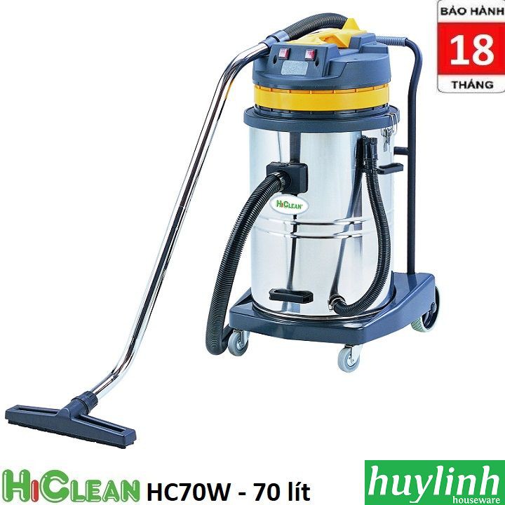 [Mã ELHAMS5 giảm 6% đơn 300K] Máy hút bụi công nghiệp Hiclean HC70W - 70 lít - 2400W