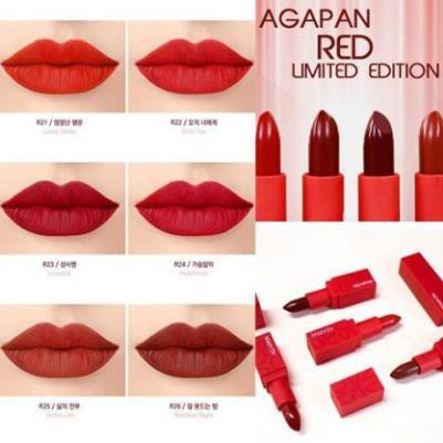 Son Thỏi Agapan Pit A Pat Lipstick Red Limited Edition