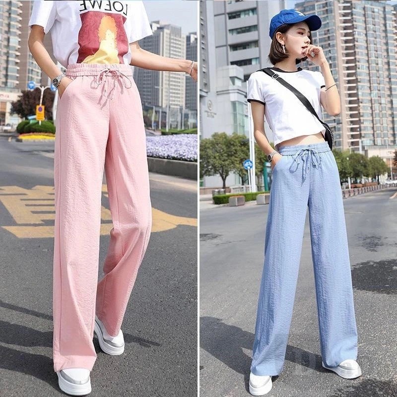 Daduhey Quần ống rộng phong cách trẻ trung cho nữ size S-3Xl