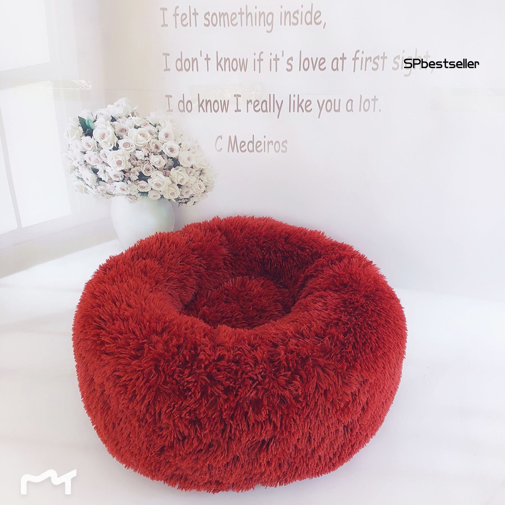 Giường Ngủ Hình Tròn Bằng Vải Bông Giữ Ấm Mùa Đông Cho Thú Cưng