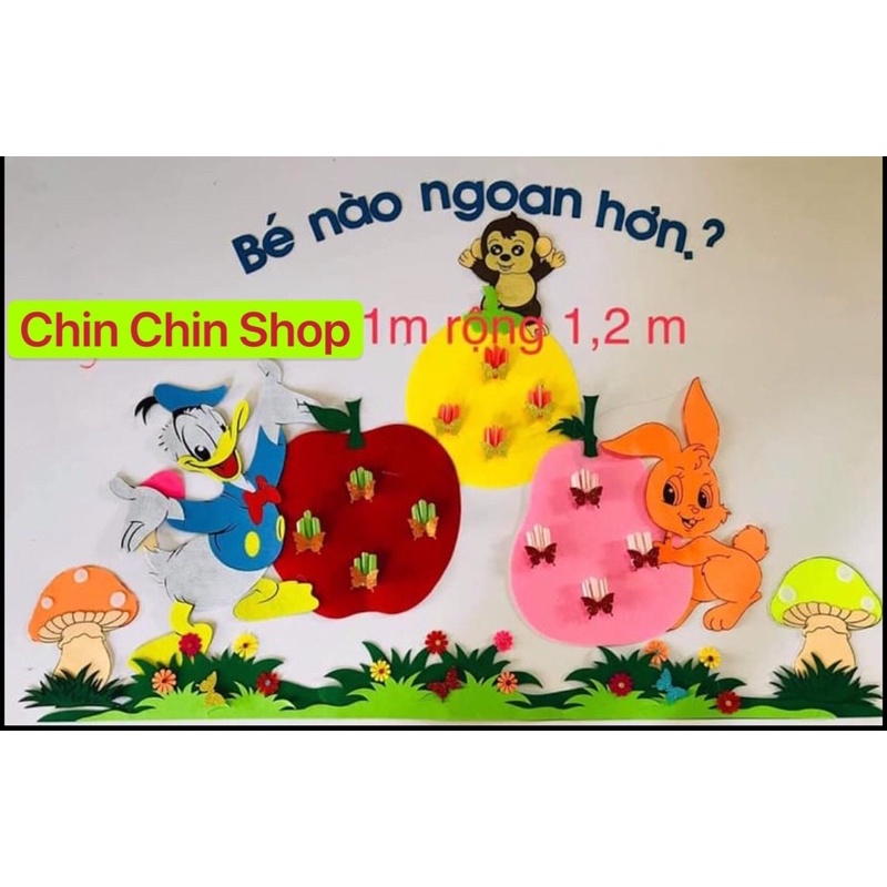 Bảng bé ngoan nỉ cao cấp - Trang trí mầm non