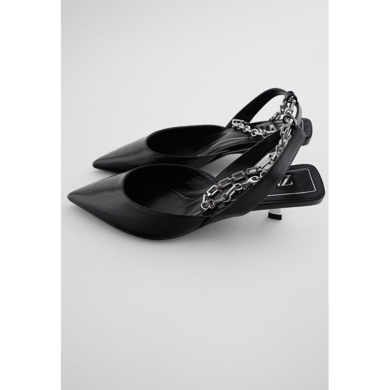 Giày zara size 35 newtag authentic gót thấp 3cm chính hãng