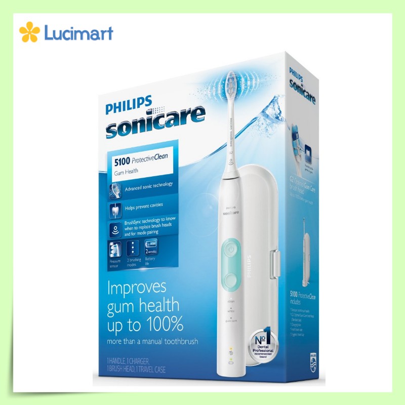 Bàn chải điện Philips 4100, 5100 Philips Sonicare ProtectiveClean [Hàng Mỹ]