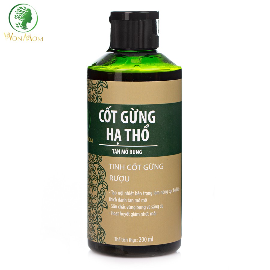 [ Giảm 35K - Đơn 339K ]  Cốt Gừng Hạ Thổ Massage Săn Chắc Vòng Eo, Lưu Thông Khí Huyết Wonmom 200ml