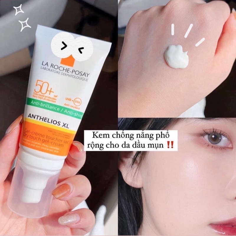 { Mẫu Mới ]Kem Chống Nắng Laroche Posay Anthelios Gel Creme Anti Brillance 50ml Vạch Xanh
