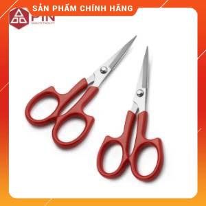 Kéo bấm, cắt chỉ thêu mũi cong cán nhựa đỏ PIN1553 dài 13cm