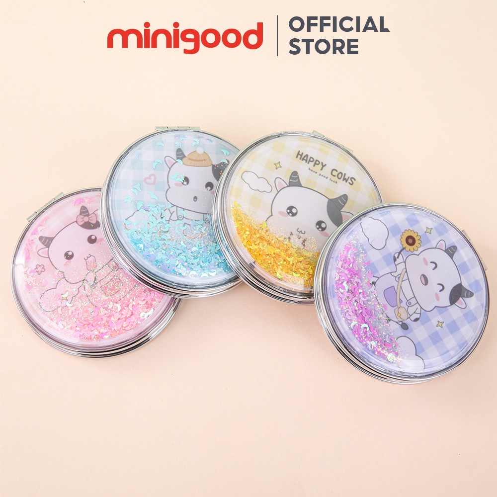 Gương lưu sa tròn bò dễ thương minigood