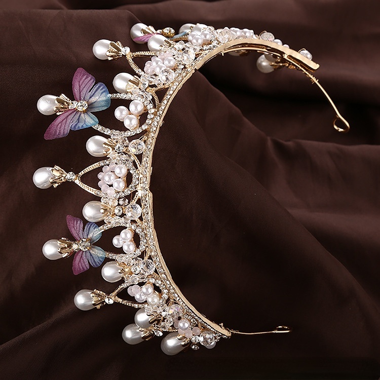 Vương Miện Công Chúa Đính Ngọc Trai Sang Trọng Cho Cô Dâu