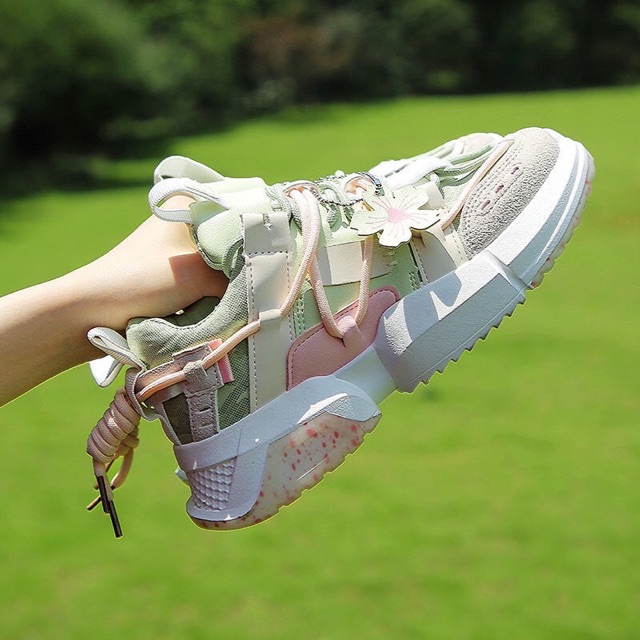 Giày thể thao sneaker ulzzang hoa anh đào phong cách hàn quốc