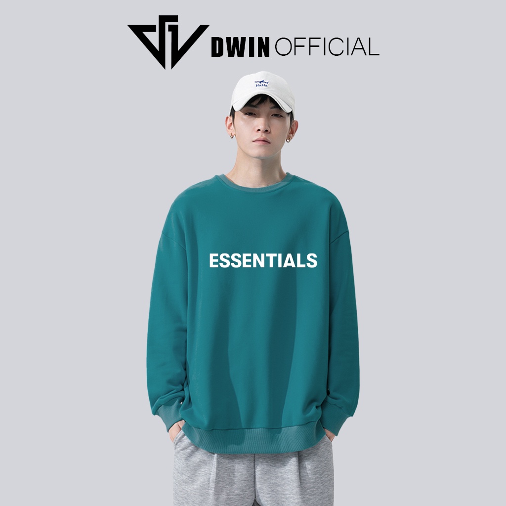 Áo sweater nỉ ESSENTIALS unisex DWIN basic nam nữ form rộng oversize local brand 00089