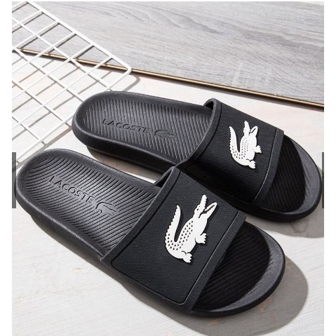 Dép đúc nam  ❤️FREESHIP❤️ Lacoste Croco Slides Cá Sấu màu Đen  - Rẻ vô địch - Đổi size 7 ngày