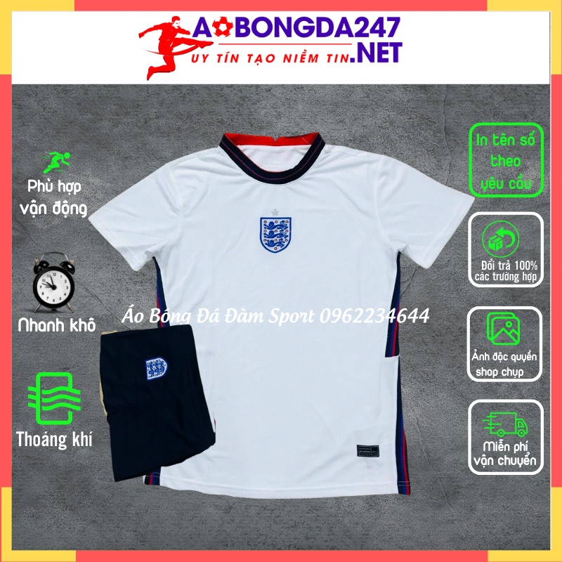 Bộ Quần Áo Bóng Đá Đá Bóng Đội Tuyển Anh Trắng Sân Nhà Euro 202122 Cực Đẹp Mặc Mát - Áo Bóng Đá Nam_QL-11