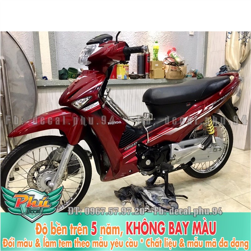 Tem rời Wave 125 Đỏ Trăng đen -1
