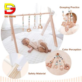 Kệ Chữ A Cho Bé Bằng Gỗ Thông Tự Nhiên Kèm Đồ Chơi An Toàn Kích Thích Giác Quan Đầu Đời