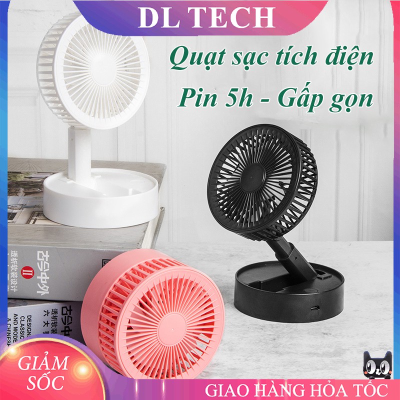 Quạt sạc tích điện mini gấp gọn A9 mini cầm tay để bàn siêu mát pin dùng 5h DL TECH | BigBuy360 - bigbuy360.vn