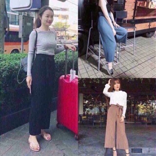 Quần ống rộng xếp ly